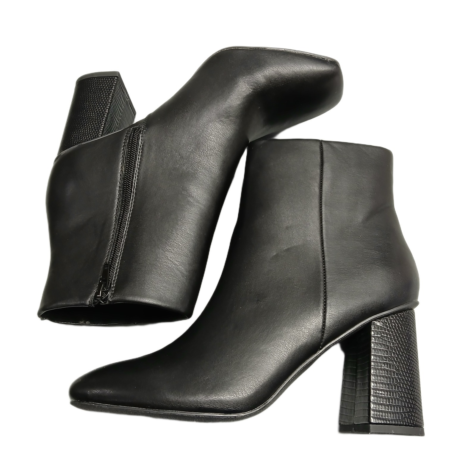 Dolce Vita Maudry Ankle Boots Womens 9 Black Square Toe Block Heel Side Zip Euc